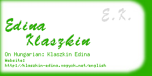 edina klaszkin business card